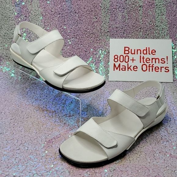 Easy Spirit Shoes Easy Spirithartwell White Leather Sandal Size 95